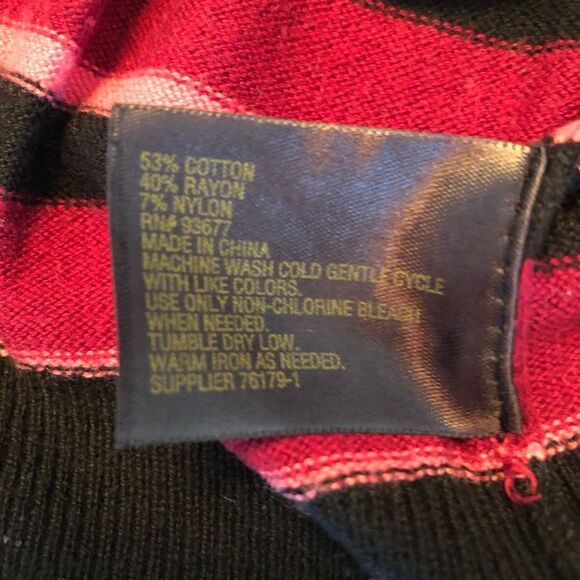 Worthington Sweater Women’s Petite Small Lightweight Soft Cotton Rayon Stripe - Picture 7 of 7